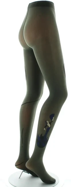 Online Berthe Aux Grands Pieds Collants danseuse bleu marine et noir fond kaki