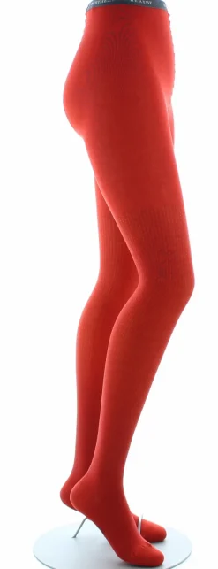 Hot Berthe Aux Grands Pieds Collants en soie orange