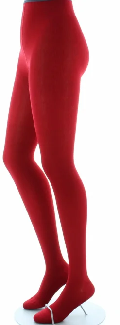 Hot Berthe Aux Grands Pieds Collants en soie rouge