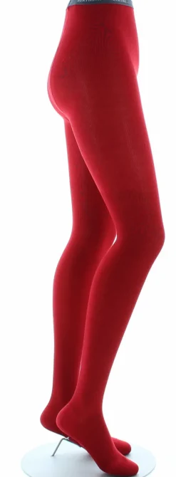 Hot Berthe Aux Grands Pieds Collants en soie rouge