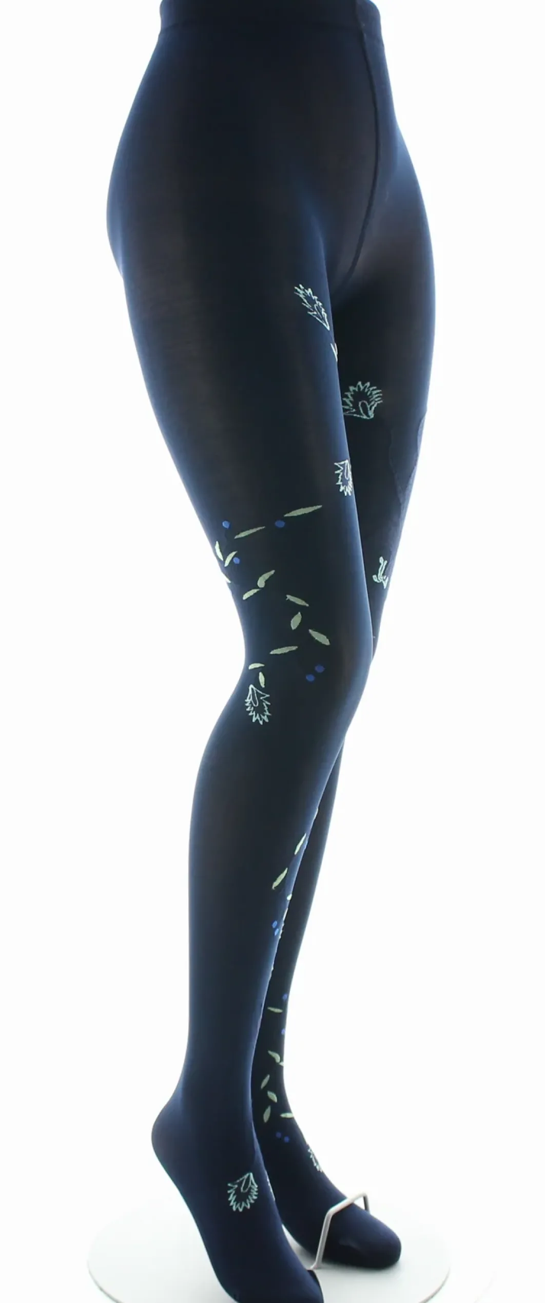 Fashion Berthe Aux Grands Pieds Collants femme 40D marine oiseau lyre bleu