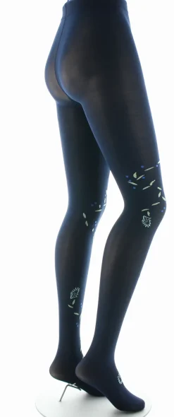 Fashion Berthe Aux Grands Pieds Collants femme 40D marine oiseau lyre bleu