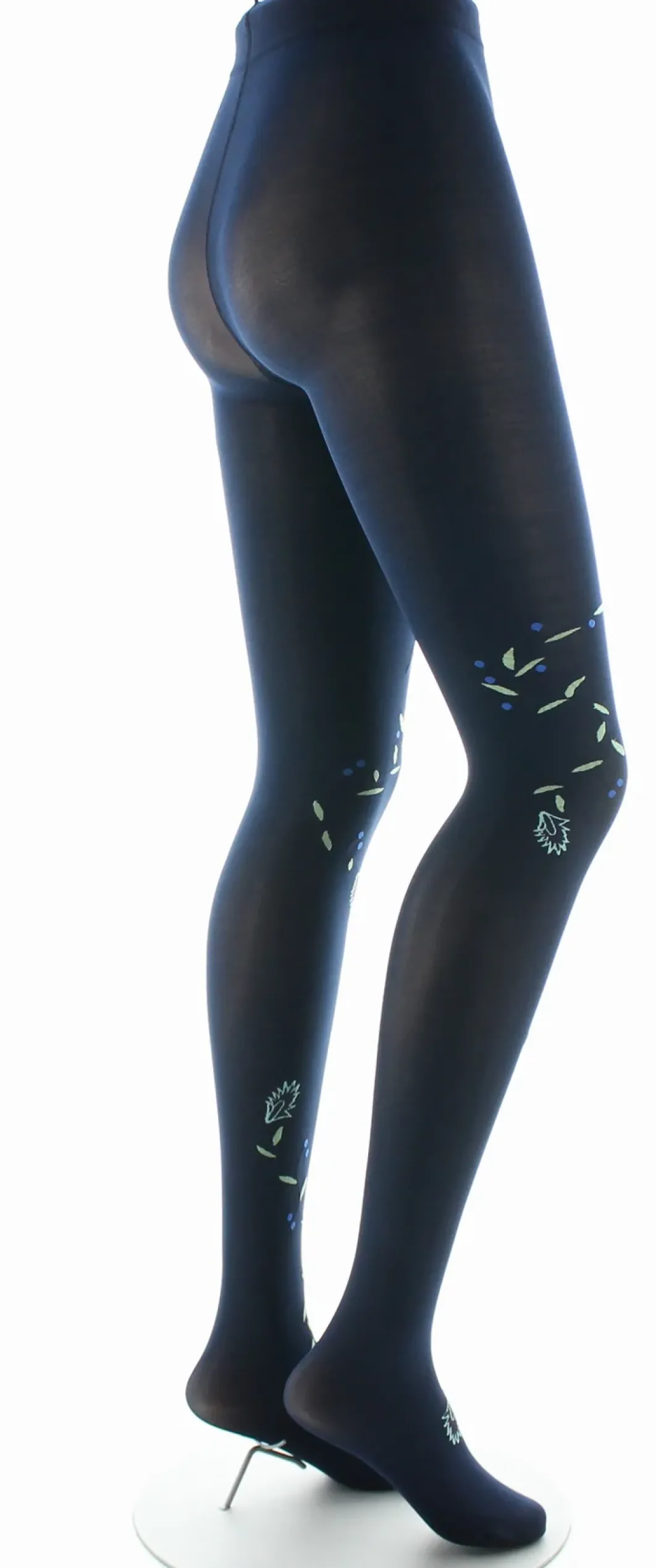 Fashion Berthe Aux Grands Pieds Collants femme 40D marine oiseau lyre bleu