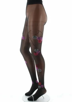 Sale Berthe Aux Grands Pieds Collants femme 30D noir monnaie du pape rouge