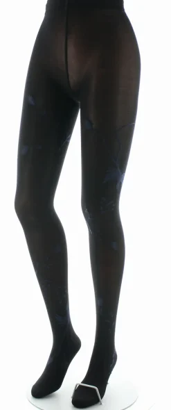 Discount Berthe Aux Grands Pieds Collants femme 40D noir oiseau lyre marine