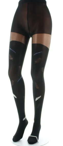 Best Berthe Aux Grands Pieds Collants femme 40D plume noir et beige
