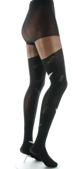 Best Berthe Aux Grands Pieds Collants femme 40D plume noir et beige