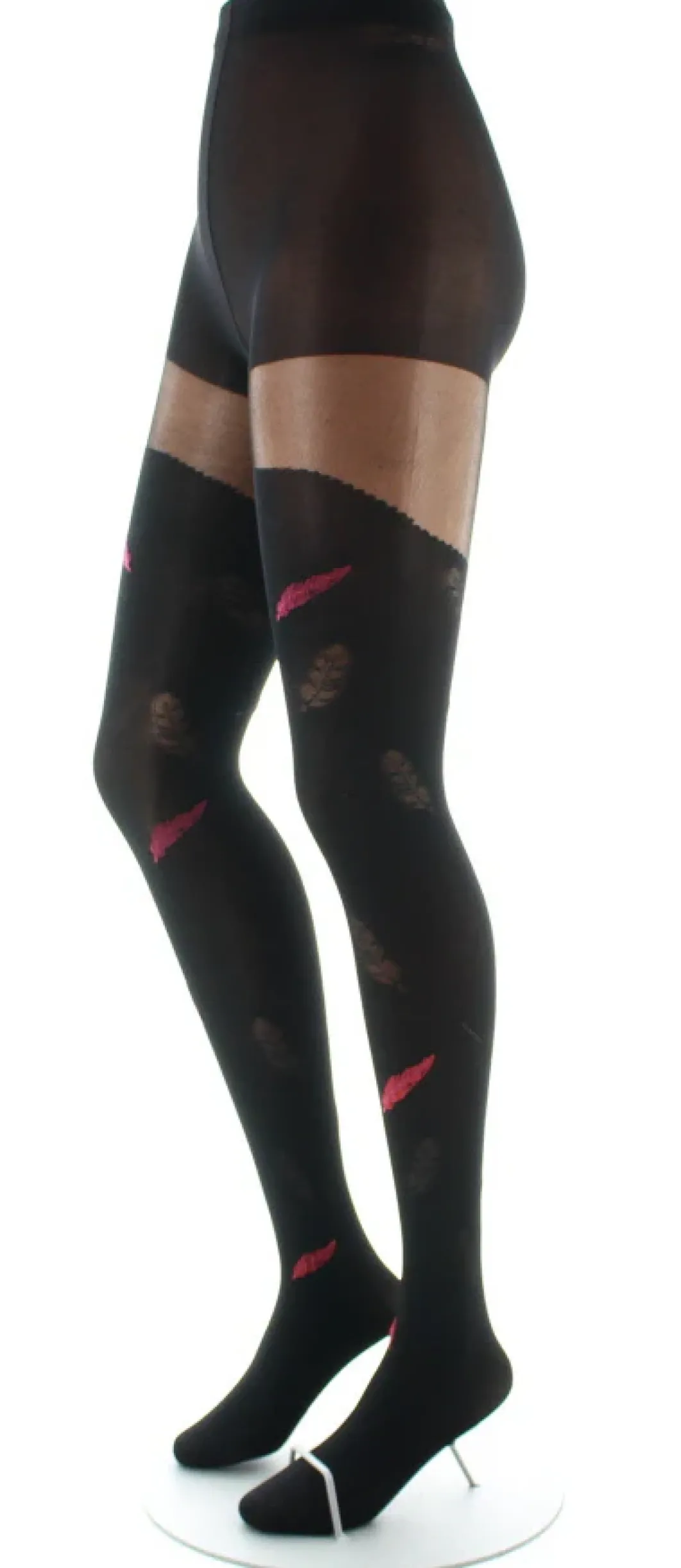 Online Berthe Aux Grands Pieds Collants femme 40D plume noir et rouge