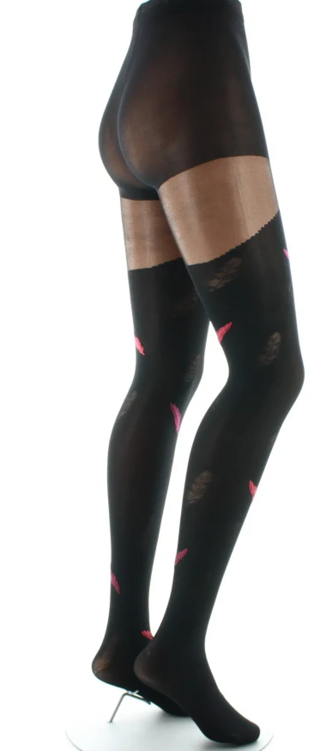 Online Berthe Aux Grands Pieds Collants femme 40D plume noir et rouge