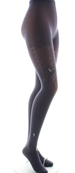 Outlet Berthe Aux Grands Pieds Collants femme 40D poissons raisin et marron