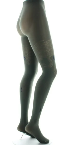 Hot Berthe Aux Grands Pieds Collants femme 40D poissons kaki, noir et bleu marine