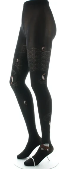 New Berthe Aux Grands Pieds Collants femme 40D poissons noir et marron