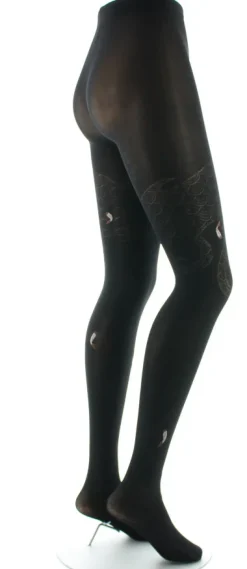 New Berthe Aux Grands Pieds Collants femme 40D poissons noir et marron