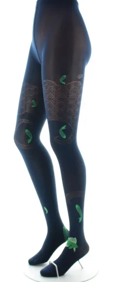 Best Berthe Aux Grands Pieds Collants femme 40D poissons bleu marine et vert