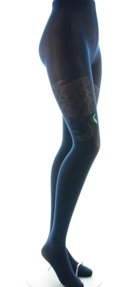 Best Berthe Aux Grands Pieds Collants femme 40D poissons bleu marine et vert