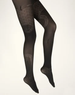 Clearance Berthe Aux Grands Pieds Collants femme 40D poissons noir