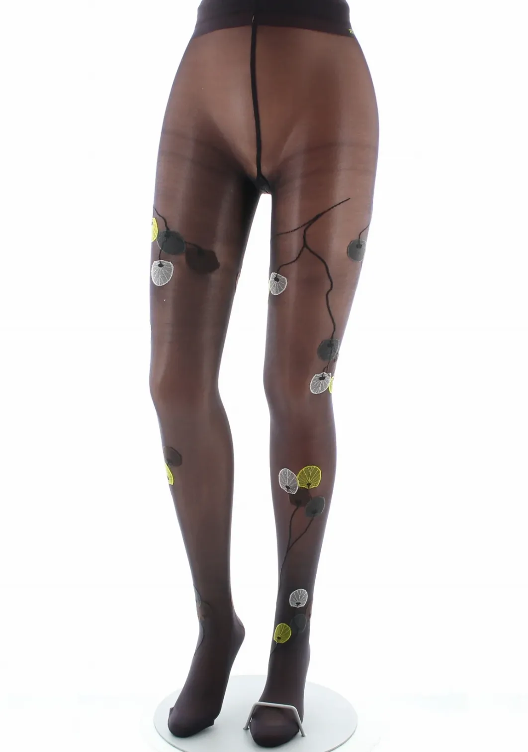 Sale Berthe Aux Grands Pieds Collants femme 30D prune monnaie du pape jaune