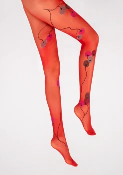 Fashion Berthe Aux Grands Pieds Collants femme 30D rouge monnaie du pape rose