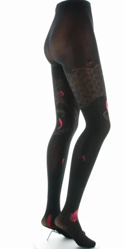Outlet Berthe Aux Grands Pieds Collants femme 40D vague noir et rouge