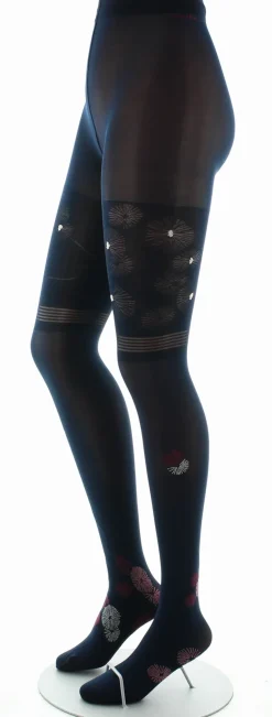 Fashion Berthe Aux Grands Pieds Collants Feu d'Artifice Bordeaux et Blanc sur fond Marine