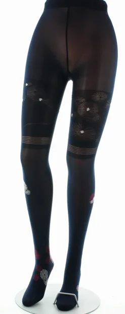 Fashion Berthe Aux Grands Pieds Collants Feu d'Artifice Bordeaux et Blanc sur fond Marine