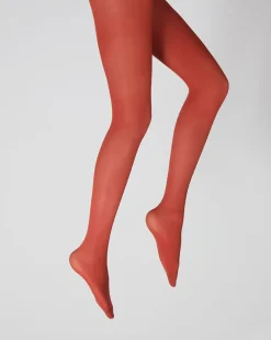 Clearance Berthe Aux Grands Pieds Collants semi-opaques 40 deniers - Rouge