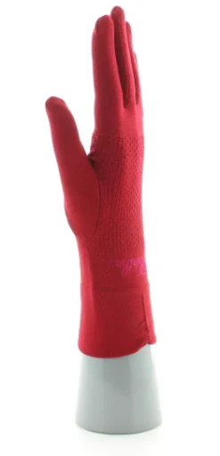 Sale Berthe Aux Grands Pieds Gants en soie rouge