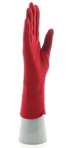 Sale Berthe Aux Grands Pieds Gants en soie rouge