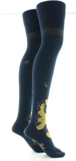 Sale Berthe Aux Grands Pieds Jambières femme coton feuilles d'or