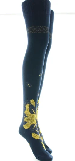 Sale Berthe Aux Grands Pieds Jambières femme coton feuilles d'or