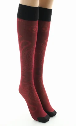 Hot Berthe Aux Grands Pieds Mi-bas 30D femme maille irisée rouge