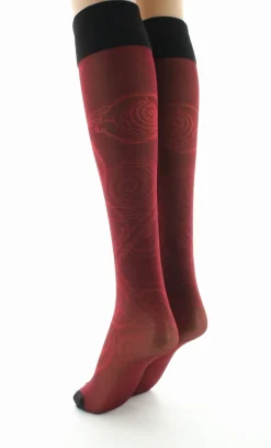 Hot Berthe Aux Grands Pieds Mi-bas 30D femme maille irisée rouge