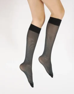 Fashion Berthe Aux Grands Pieds Mi-bas 30D femme maille irisée pétrole