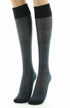 Fashion Berthe Aux Grands Pieds Mi-bas 30D femme maille irisée pétrole