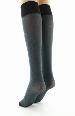 Fashion Berthe Aux Grands Pieds Mi-bas 30D femme maille irisée pétrole