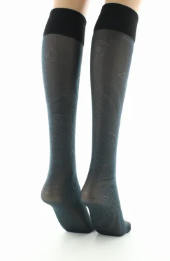 Fashion Berthe Aux Grands Pieds Mi-bas 30D femme maille irisée pétrole