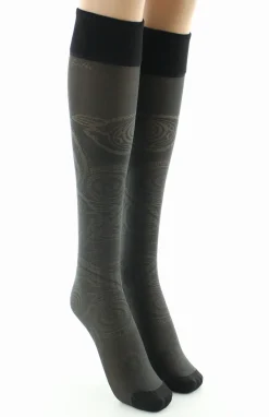 Fashion Berthe Aux Grands Pieds Mi-bas 30D femme maille irisée kaki