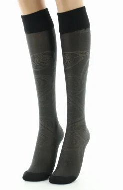 Fashion Berthe Aux Grands Pieds Mi-bas 30D femme maille irisée kaki