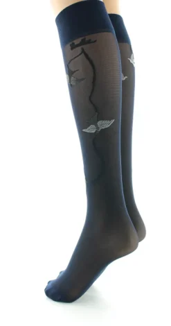 Online Berthe Aux Grands Pieds Mi-bas 30D marine Hirondelles grises