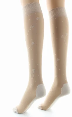 Outlet Berthe Aux Grands Pieds Mi-bas fantaisie couleur peau semelle coton
