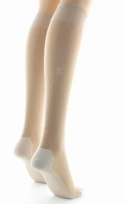 Outlet Berthe Aux Grands Pieds Mi-bas fantaisie couleur peau semelle coton