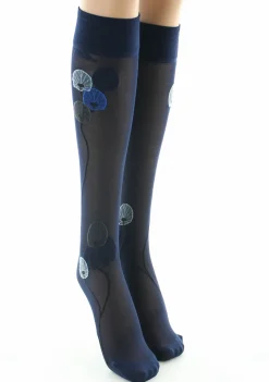 Outlet Berthe Aux Grands Pieds Mi-bas femme 30D marine monnaie du pape bleu