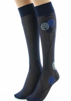 Outlet Berthe Aux Grands Pieds Mi-bas femme 30D marine monnaie du pape bleu
