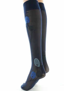 Outlet Berthe Aux Grands Pieds Mi-bas femme 30D marine monnaie du pape bleu
