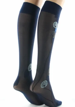 Outlet Berthe Aux Grands Pieds Mi-bas femme 30D marine monnaie du pape bleu