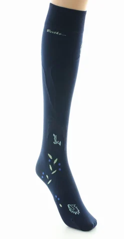 New Berthe Aux Grands Pieds Mi-bas femme 40D marine oiseau lyre bleu