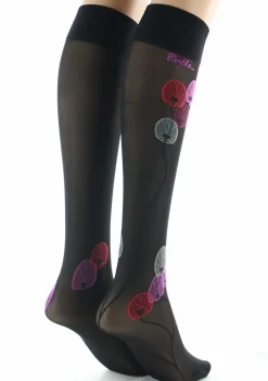 New Berthe Aux Grands Pieds Mi-bas femme 30D noir monnaie du pape rouge