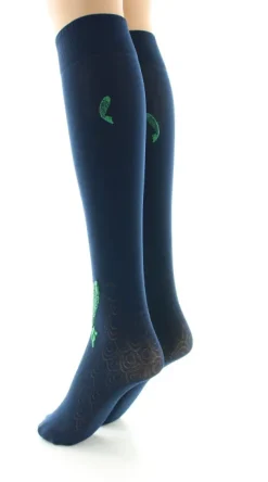 Outlet Berthe Aux Grands Pieds Mi-bas femme 40D poissons bleu marine et vert
