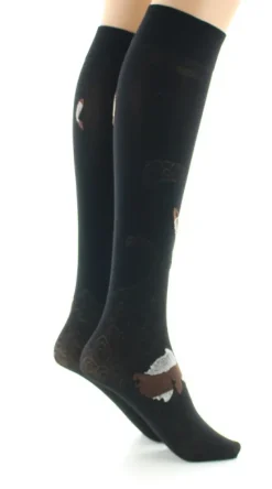New Berthe Aux Grands Pieds Mi-bas femme 40D poissons noir et marron