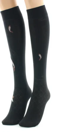 New Berthe Aux Grands Pieds Mi-bas femme 40D poissons noir et marron